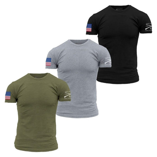 Grunt Style USA Flag Basic T-Shirts - USA Pack - 3 Pack