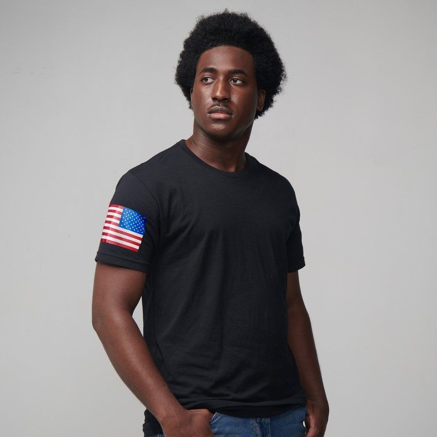 Grunt Style USA Flag Basic T-Shirts - Black - 5 Pack