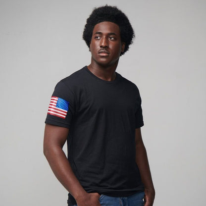 Grunt Style USA Flag Basic T-Shirts - Black - 5 Pack