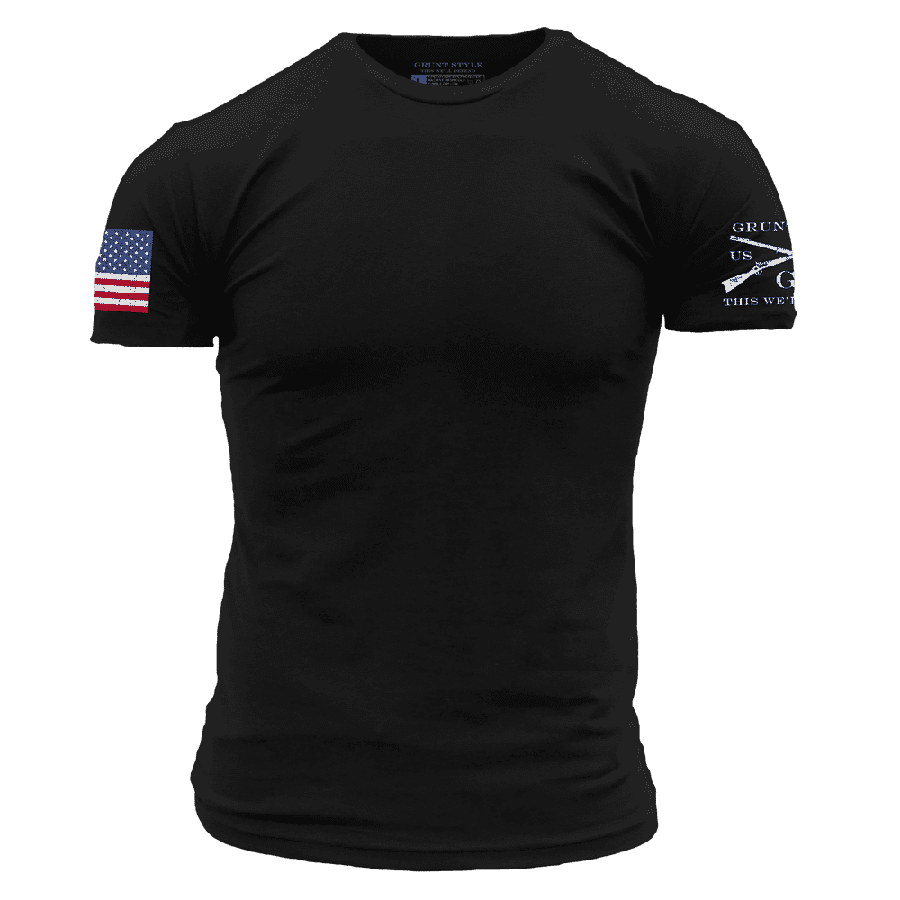 Grunt Style USA Flag Basic T-Shirt - Black