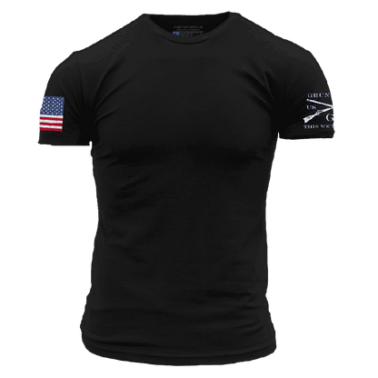 Grunt Style USA Flag Basic T-Shirt - Black