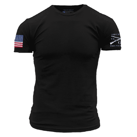 Grunt Style USA Flag Basic T-Shirt - Black