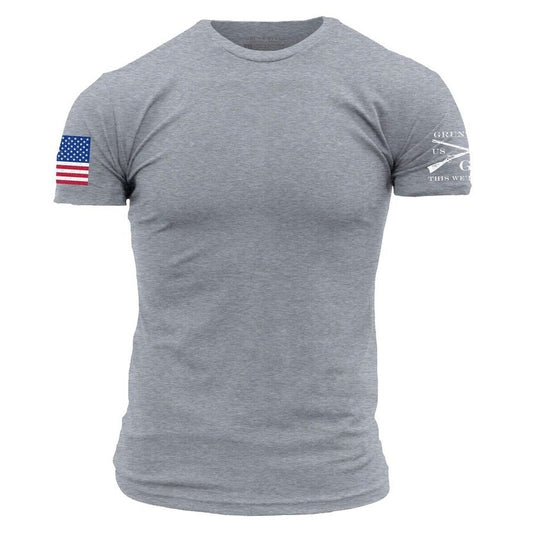 Grunt Style USA Flag Basic T-Shirt - Dark Heather Gray