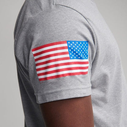 Grunt Style USA Flag Basic T-Shirt - Dark Heather Gray