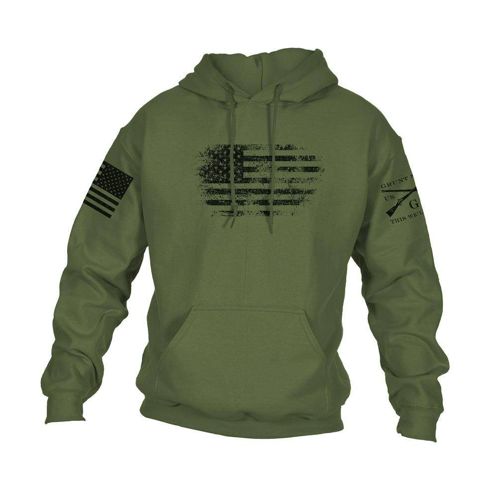 Grunt Style Vintage American Hoodie - Military Green