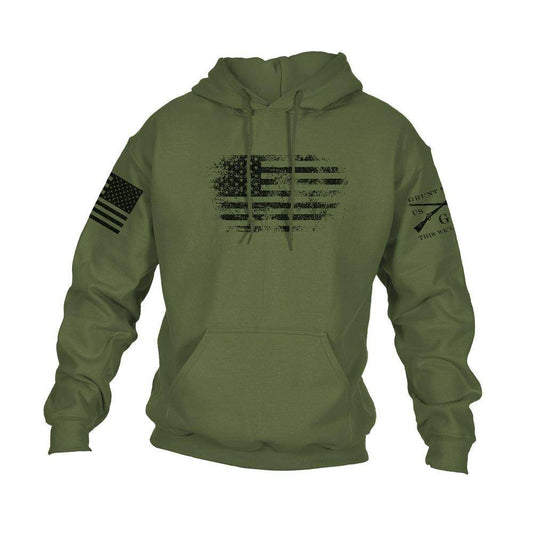 Grunt Style Vintage American Hoodie - Military Green