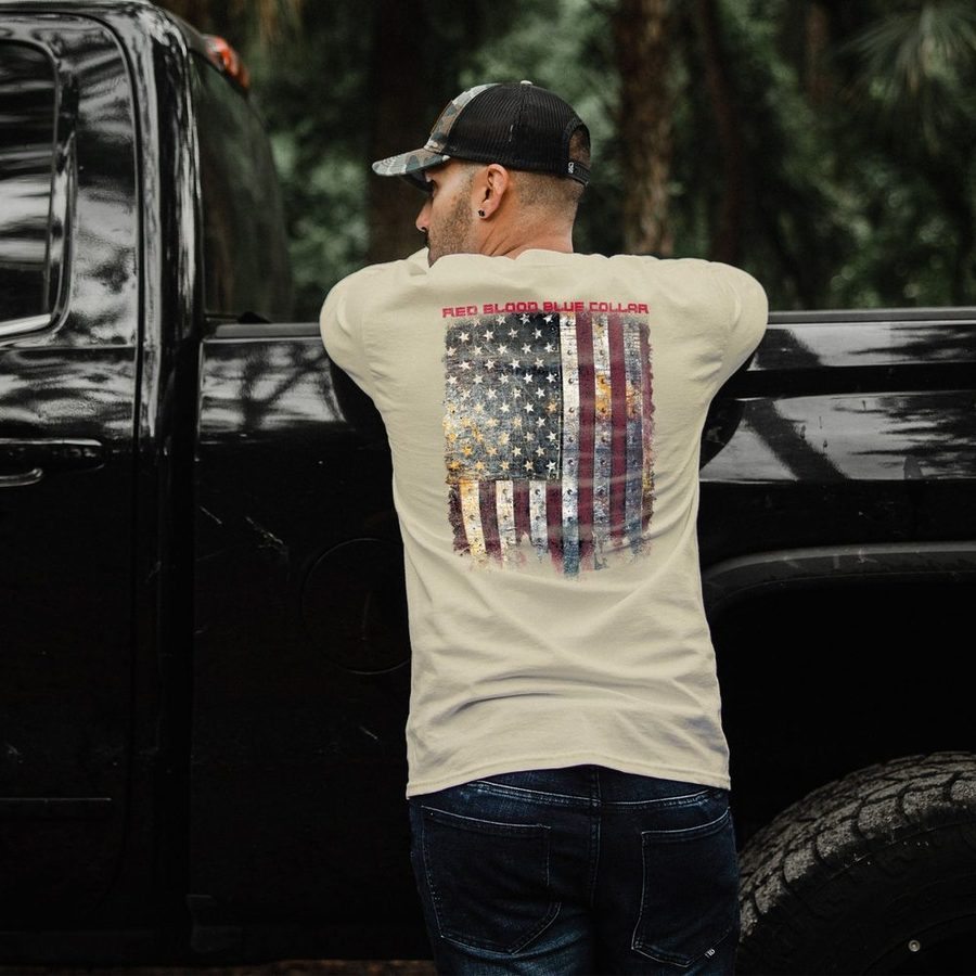 Grunt Style Red Blood Blue Collar™ Long Sleeve - Sand