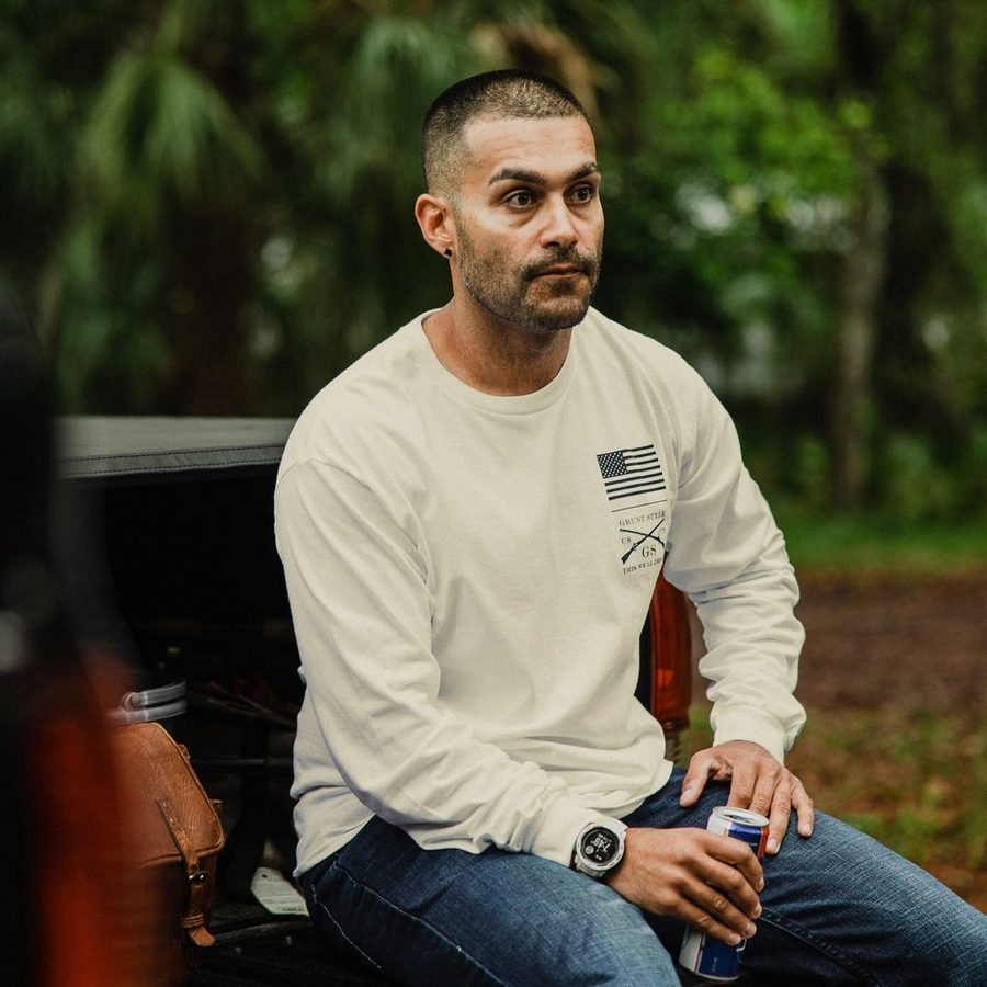 Grunt Style Red Blood Blue Collar™ Long Sleeve - Sand