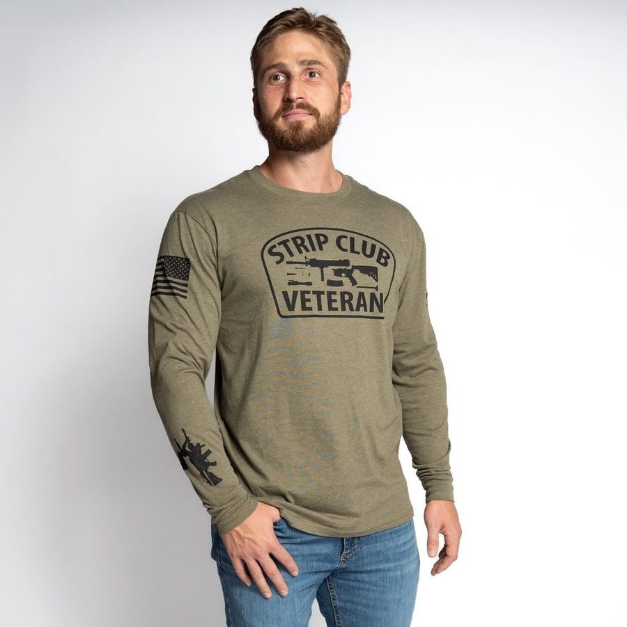 Grunt Style Strip Club Veteran Long Sleeve - Military Green