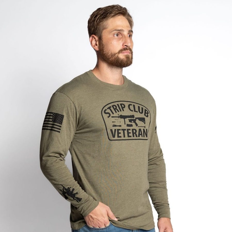 Grunt Style Strip Club Veteran Long Sleeve - Military Green