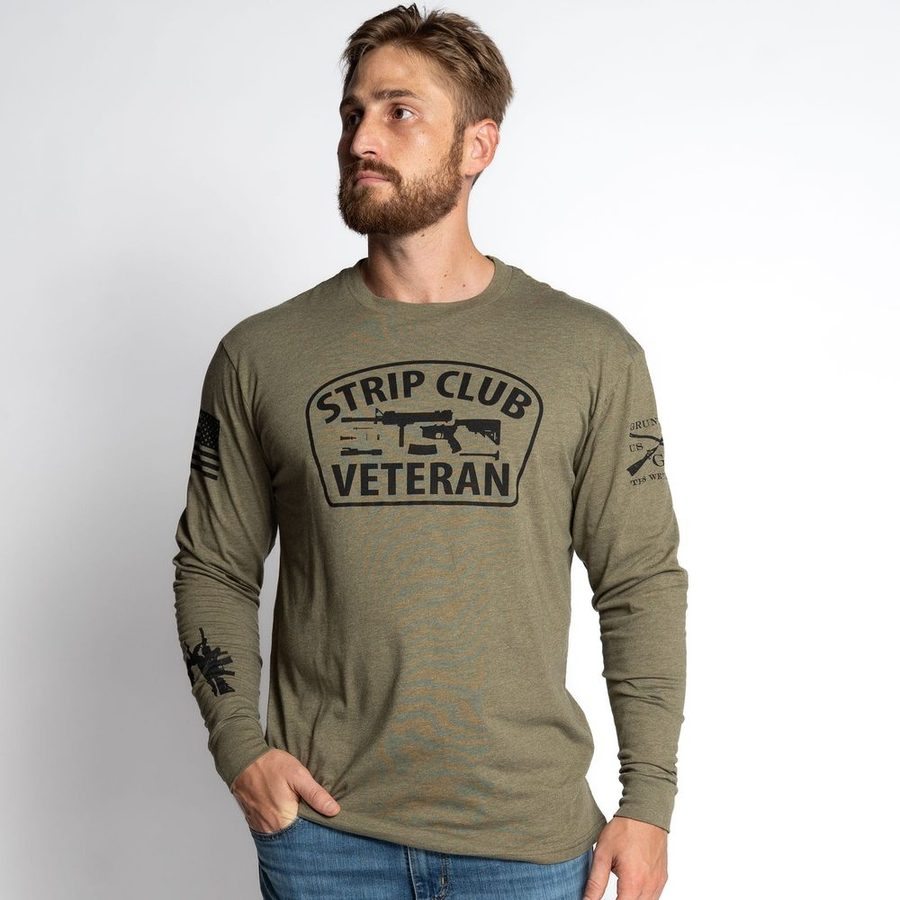 Grunt Style Strip Club Veteran Long Sleeve - Military Green