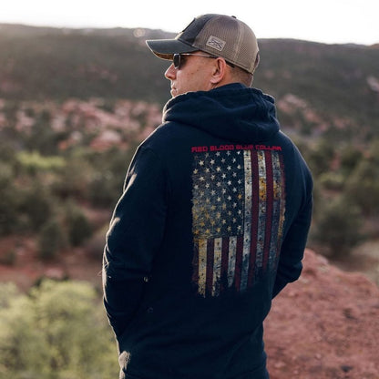 Grunt Style Red Blood Blue Collar™ Full-Zip - Navy