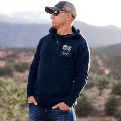 Grunt Style Red Blood Blue Collar™ Full-Zip - Navy