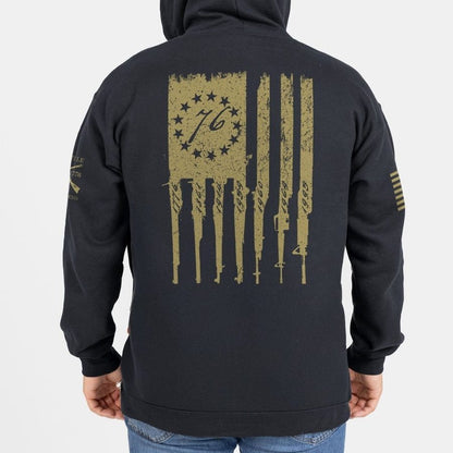 Grunt Style Betsy Rifle Flag Full-Zip Hoodie - Black