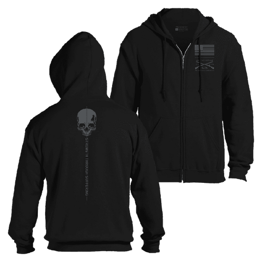 Grunt Style Strength Through Suffering Full-Zip Hoodie - Black