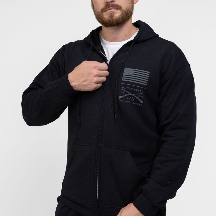 Grunt Style Strength Through Suffering Full-Zip Hoodie - Black