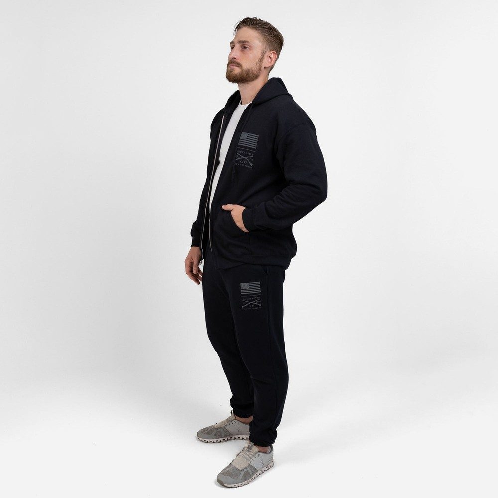Grunt Style Strength Through Suffering Full-Zip Hoodie - Black