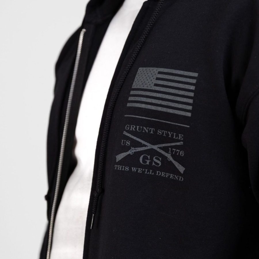 Grunt Style Strength Through Suffering Full-Zip Hoodie - Black