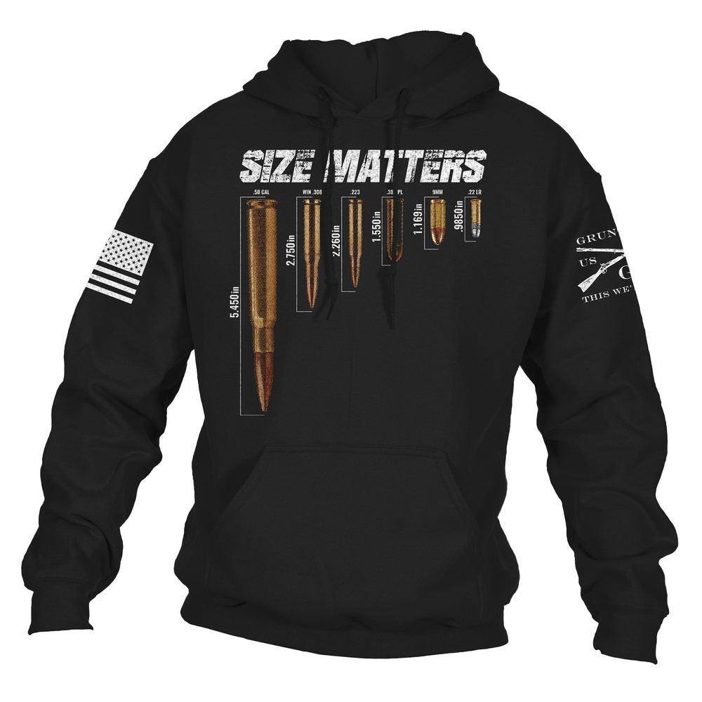 Grunt Style Graphic Hoodies for Men | Size Matters Pullover Hoodie