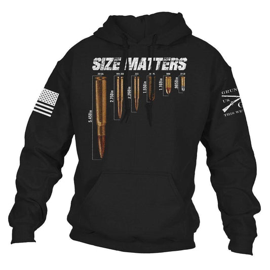 Grunt Style Graphic Hoodies for Men | Size Matters Pullover Hoodie