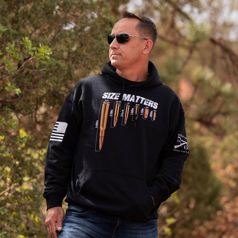 Grunt Style Graphic Hoodies for Men | Size Matters Pullover Hoodie
