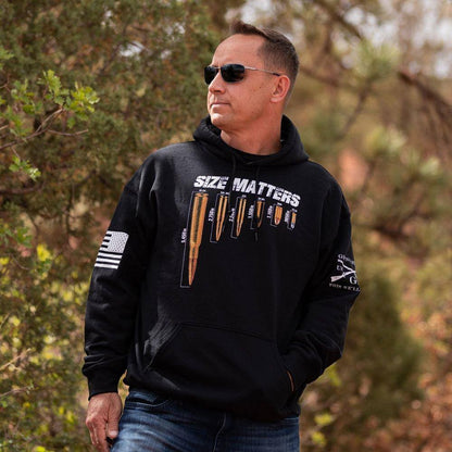 Grunt Style Graphic Hoodies for Men | Size Matters Pullover Hoodie