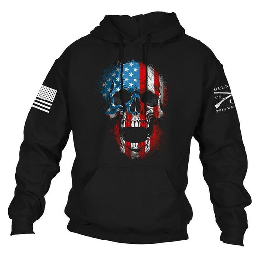 Grunt Style American Reaper Skull Hoodie - Black
