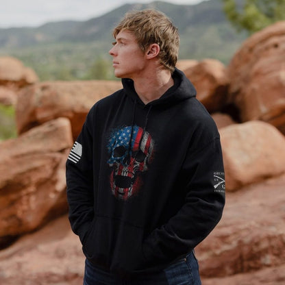 Grunt Style American Reaper Skull Hoodie - Black