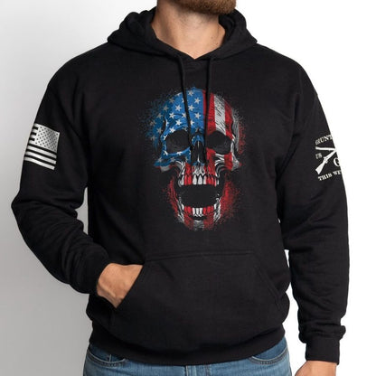 Grunt Style American Reaper Skull Hoodie - Black