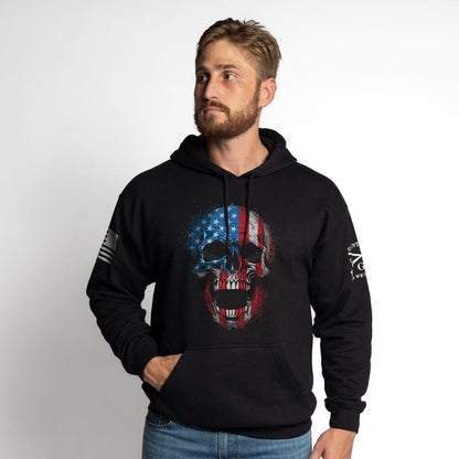 Grunt Style American Reaper Skull Hoodie - Black