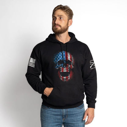Grunt Style American Reaper Skull Hoodie - Black