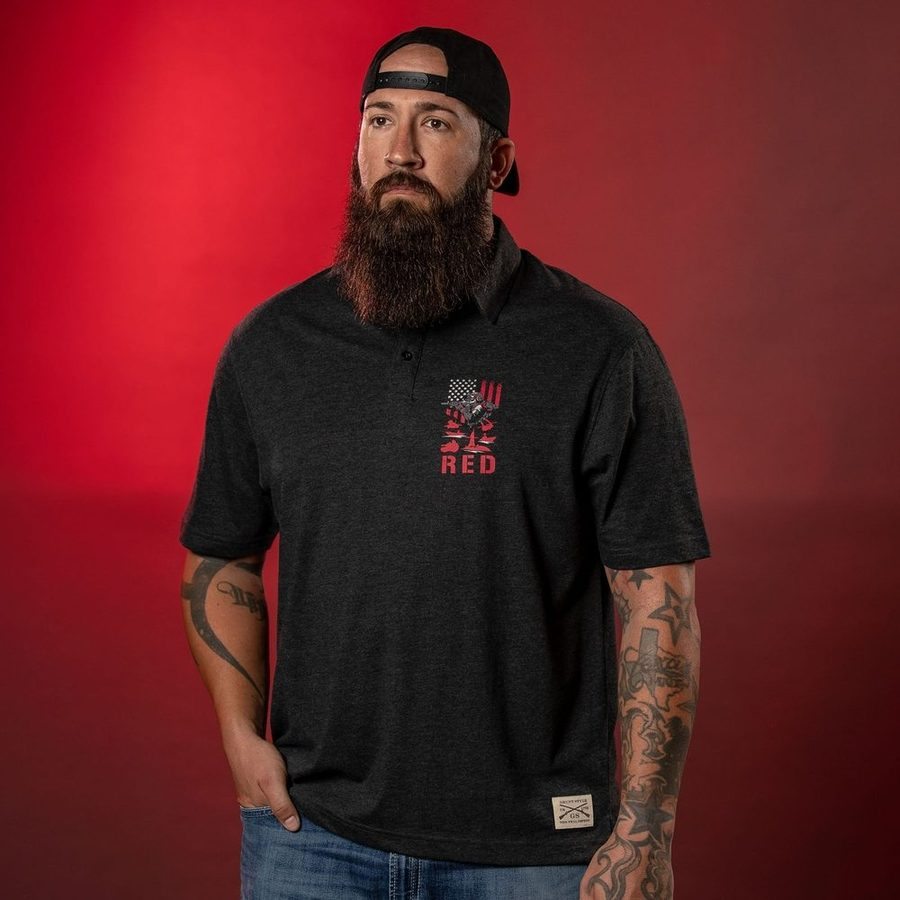 Grunt Style RED Friday Cruiser Polo - Heather Black