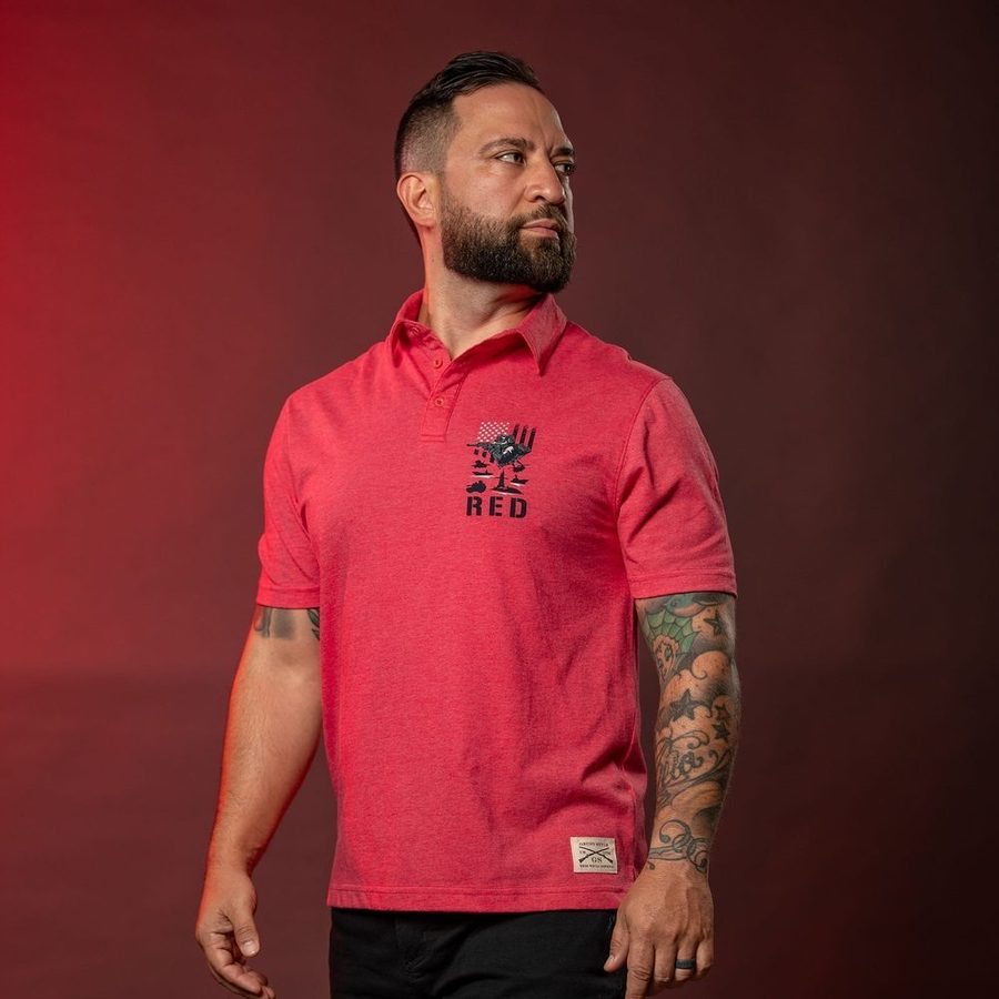Grunt Style RED Friday Cruiser Polo - Heather Red
