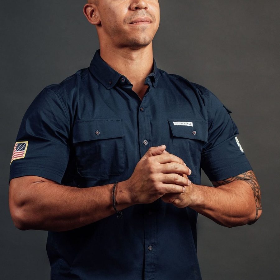 Grunt Style Men's Garage Button Down - Navy