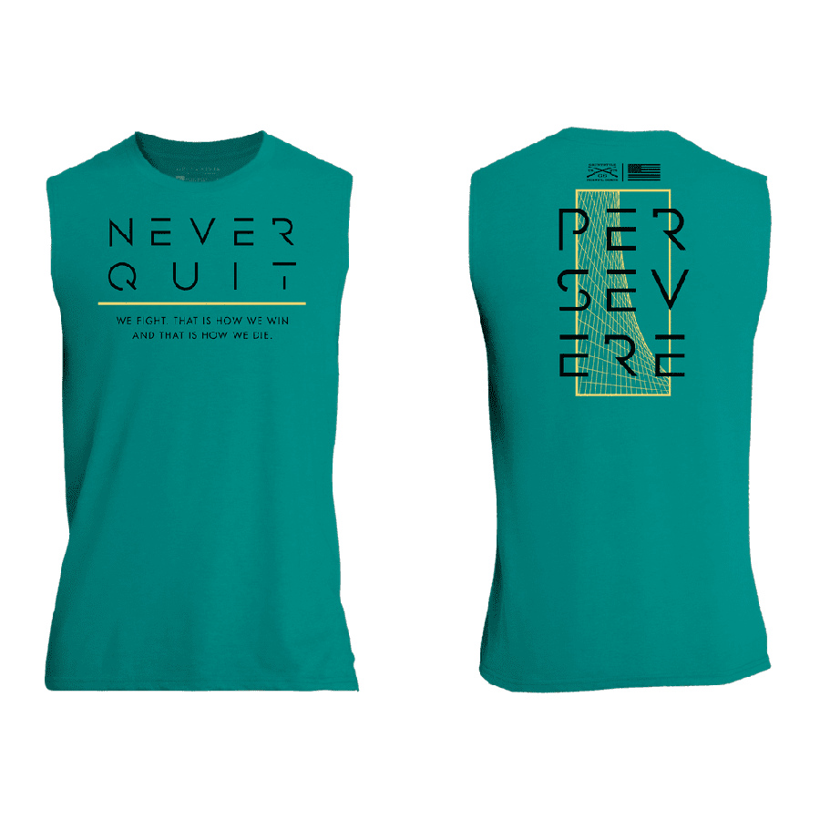 Grunt Style Never Quit Muscle Tank - Heather Aqua