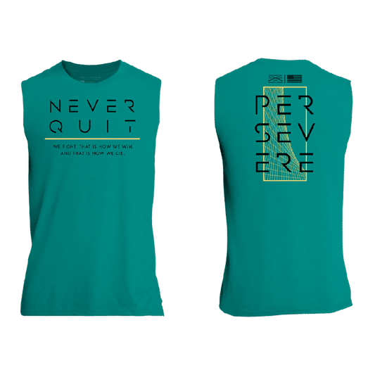 Grunt Style Never Quit Muscle Tank - Heather Aqua