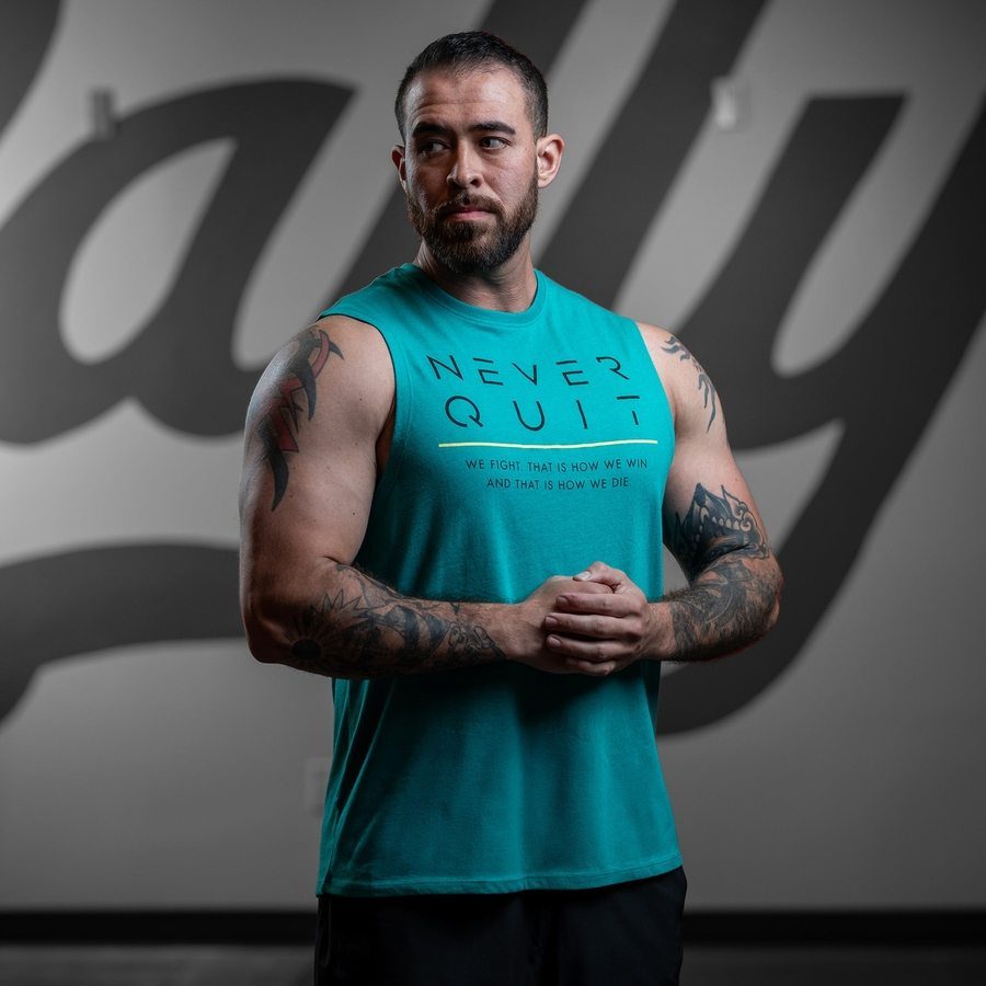 Grunt Style Never Quit Muscle Tank - Heather Aqua