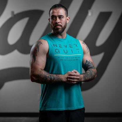 Grunt Style Never Quit Muscle Tank - Heather Aqua