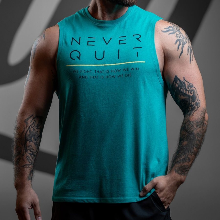 Grunt Style Never Quit Muscle Tank - Heather Aqua