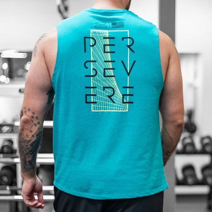 Grunt Style Never Quit Muscle Tank - Heather Aqua