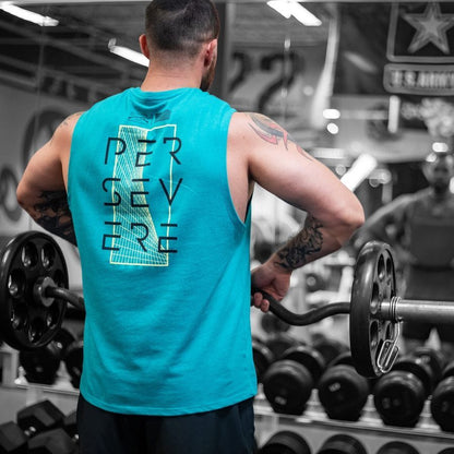 Grunt Style Never Quit Muscle Tank - Heather Aqua