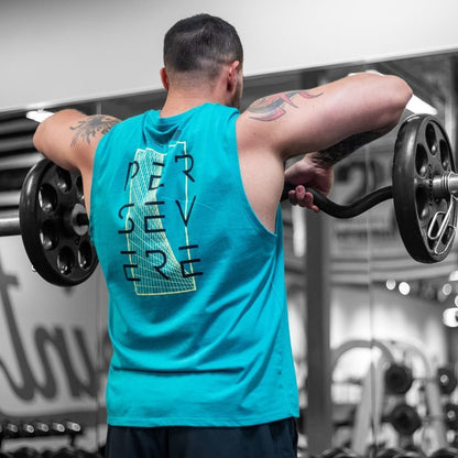 Grunt Style Never Quit Muscle Tank - Heather Aqua