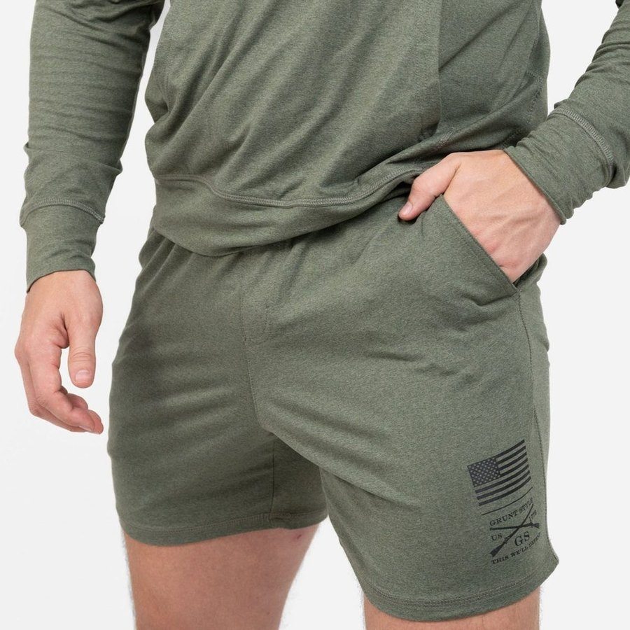 Grunt Style Men's All-Day Short - Heather Military Green