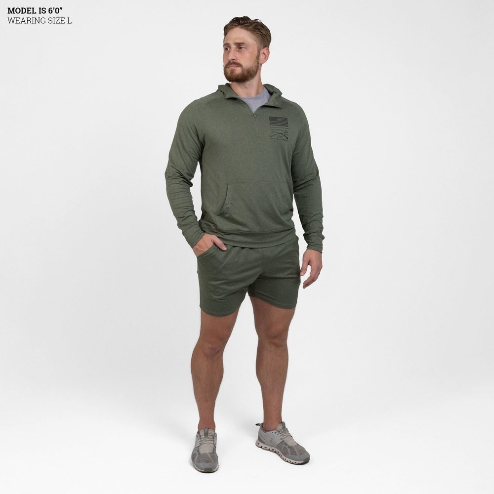 Grunt Style Men's All-Day Short - Heather Military Green