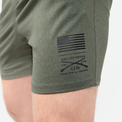 Grunt Style Men's All-Day Short - Heather Military Green