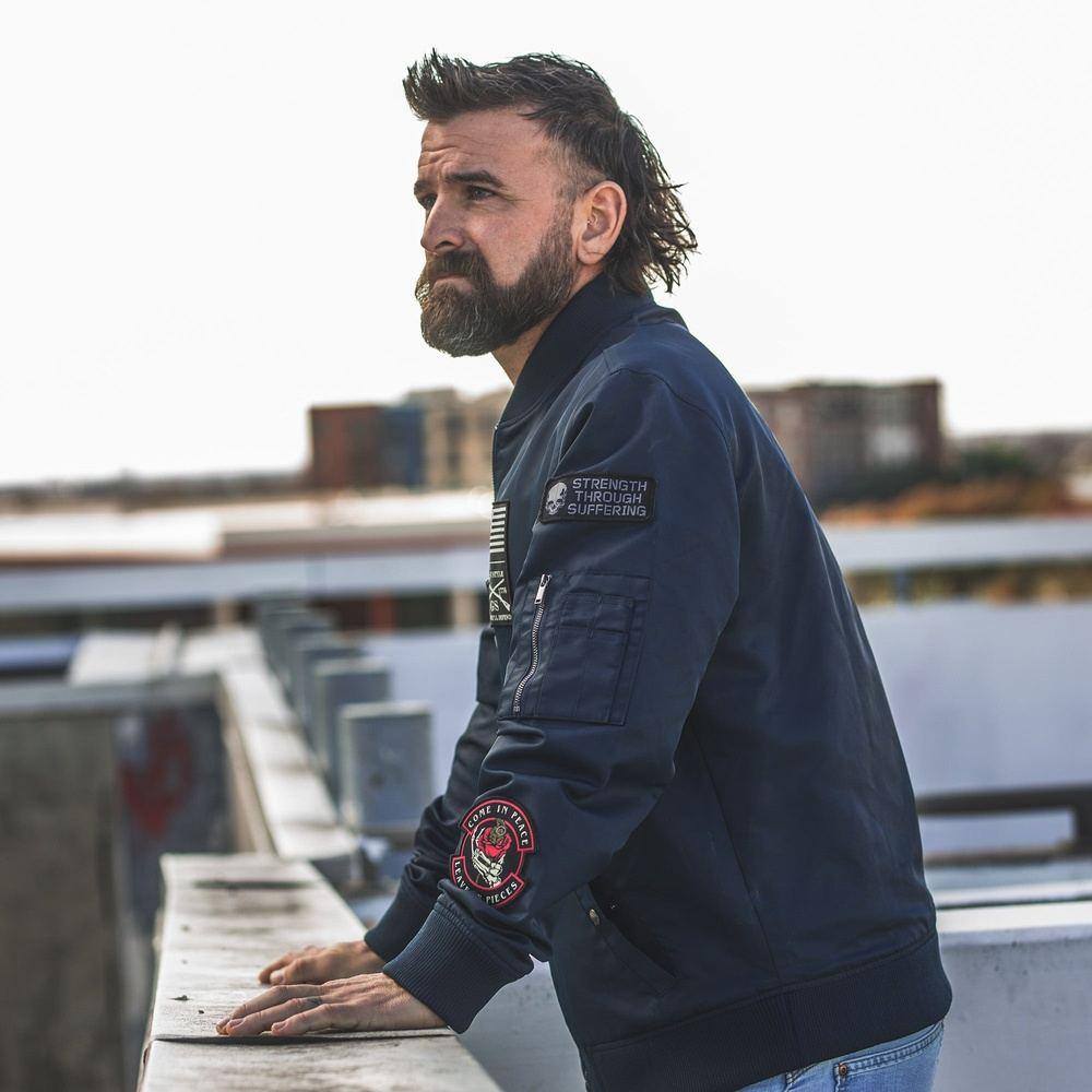Grunt Style Men's Classified Bomber Jacket - Navy