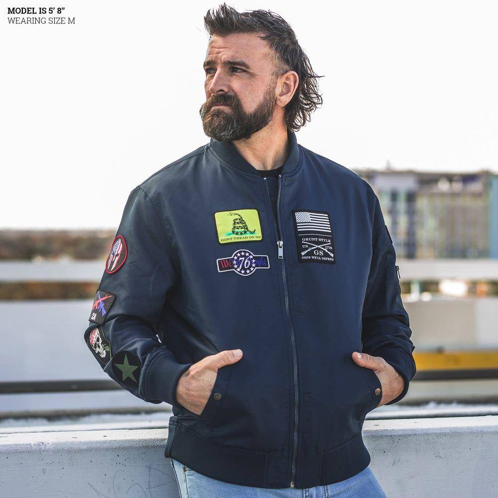 Grunt Style Men's Classified Bomber Jacket - Navy