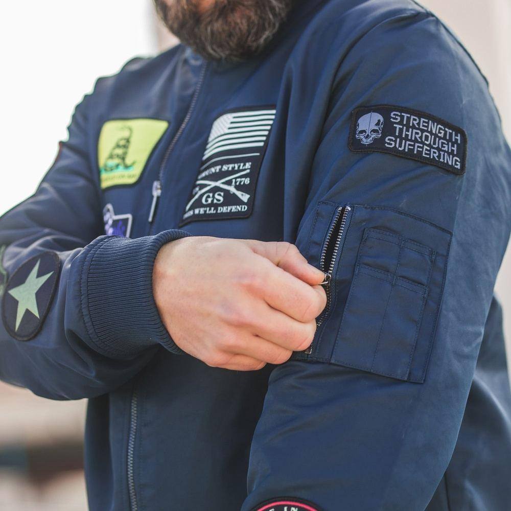 Grunt Style Men's Classified Bomber Jacket - Navy