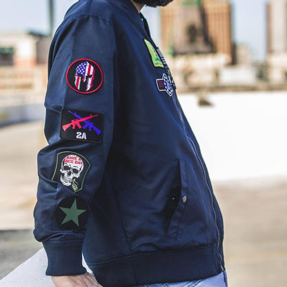 Grunt Style Men's Classified Bomber Jacket - Navy