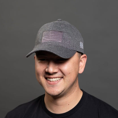 Grunt Style Blackout Flag Stretch Fit Hat - Gray